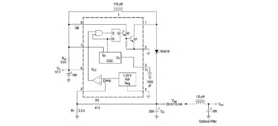 HXY MOSFET(华轩阳电子)的MC33063ADR2G-HXY系统框图