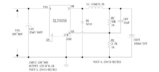 XLSEMI(芯龙)的XL7005A系统框图