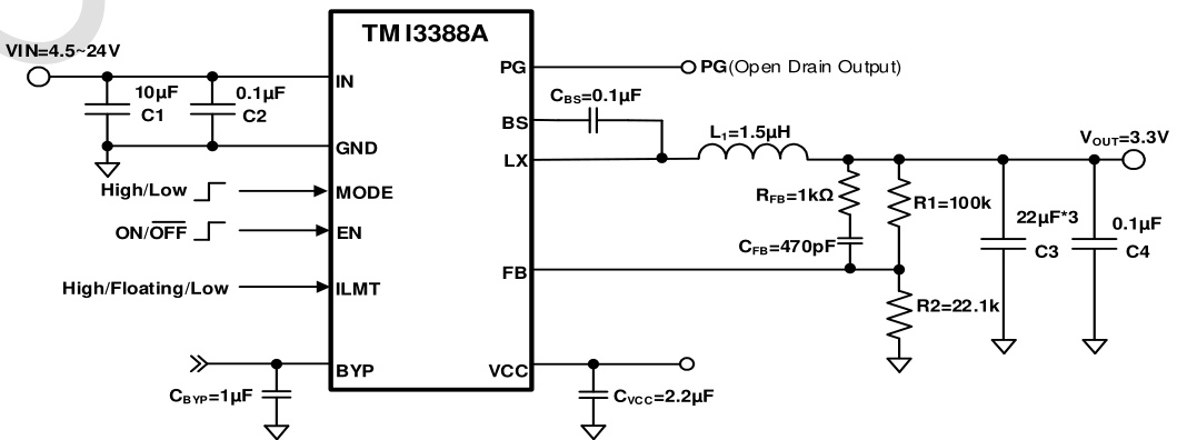TMI(拓尔微)的TMI3388A系统框图