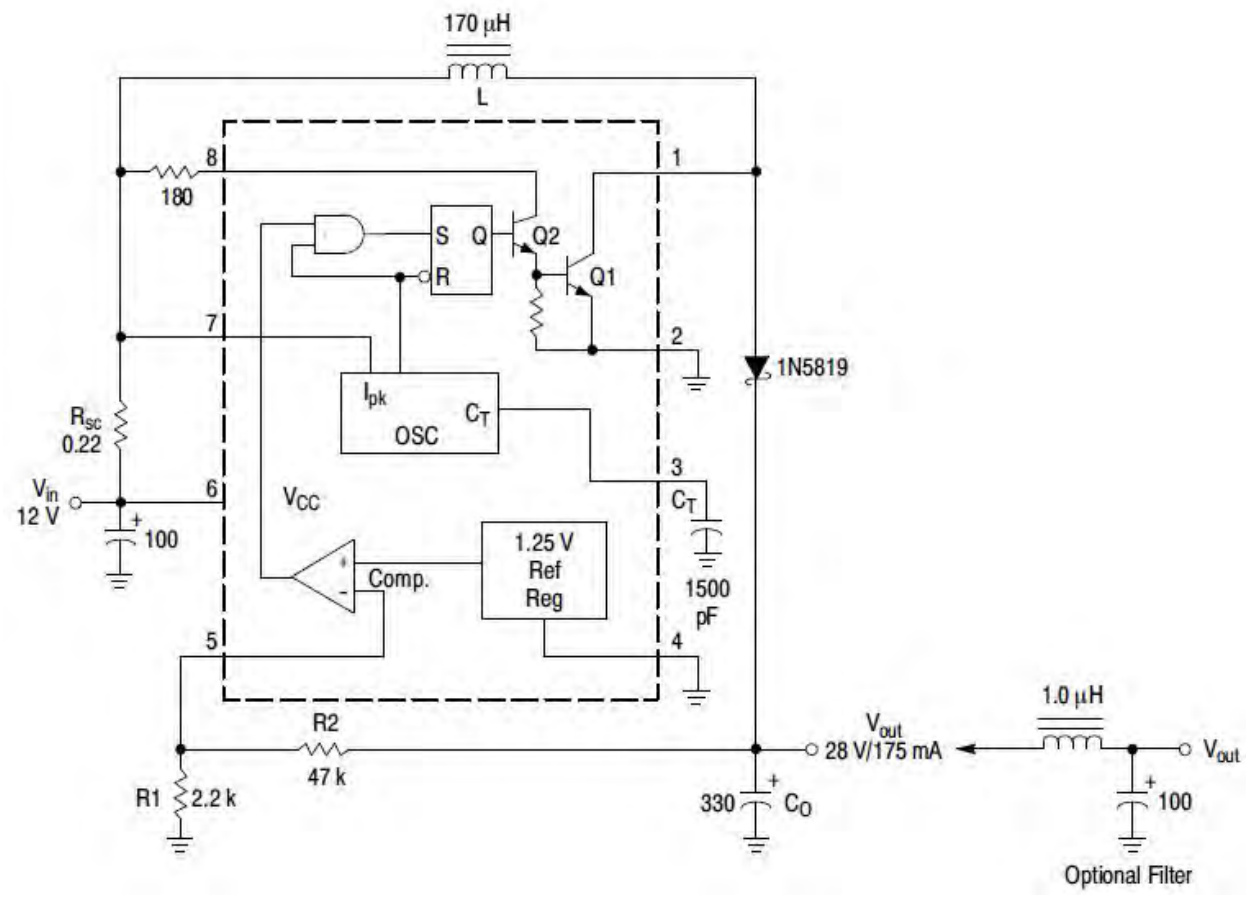 HXY MOSFET(华轩阳电子)的MC33063ADR2G-HXY系统框图