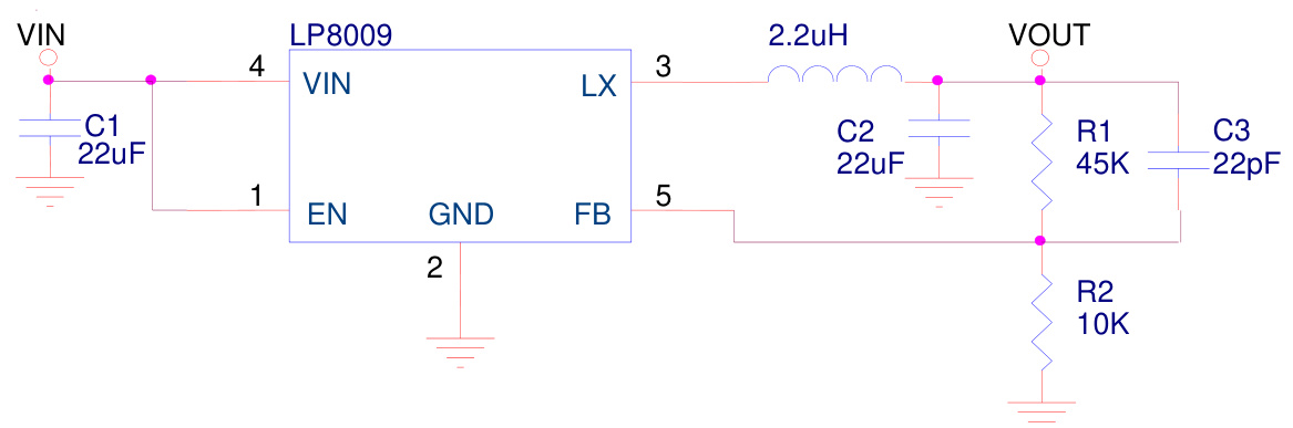 LOWPOWER(微源半导体)的LP8009AB5F系统框图