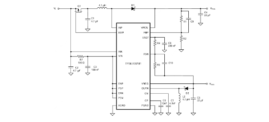 TI(德州仪器)的TPS65131RGER系统框图