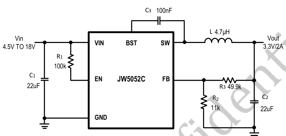 Joulwatt(杰华特)的JW5052C系统框图