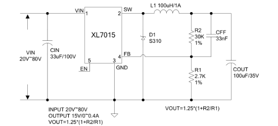 XLSEMI(芯龙)的XL7015E1系统框图
