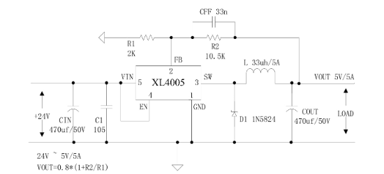 XLSEMI(芯龙)的XL4005E1系统框图