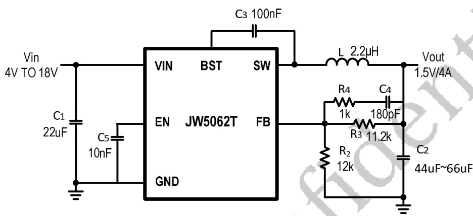 Joulwatt(杰华特)的JW5062T系统框图
