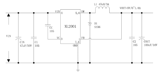 XLSEMI(芯龙)的XL2001E1系统框图