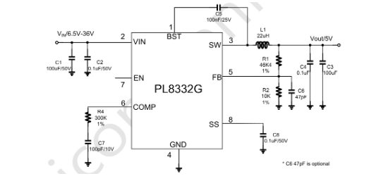 POWLICON(宝砾微)的PL8332G系统框图