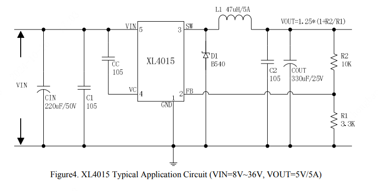 XLSEMI(芯龙)的XL4015E1系统框图