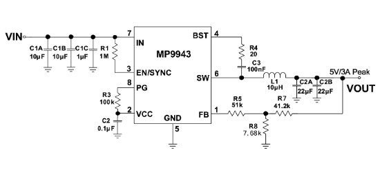 MPS(芯源)的MP9943GQ-Z系统框图