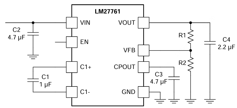 TI(德州仪器)的LM27761DSGR系统框图