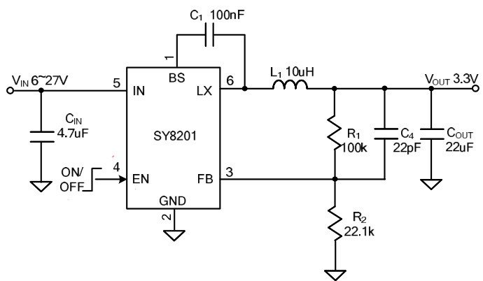 Silergy(矽力杰)的SY8201ABC系统框图