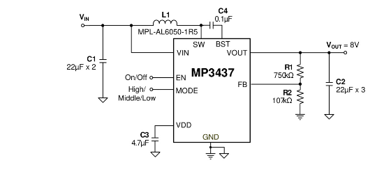 MPS(芯源)的MP3437GRP-Z系统框图