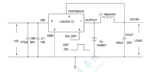 HGC(深圳汉芯)的LM2595S-12RG系统框图