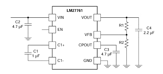 TI(德州仪器)的LM27761DSGR系统框图