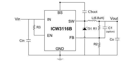 ICW(艾创微)的ICW3116BM6G系统框图