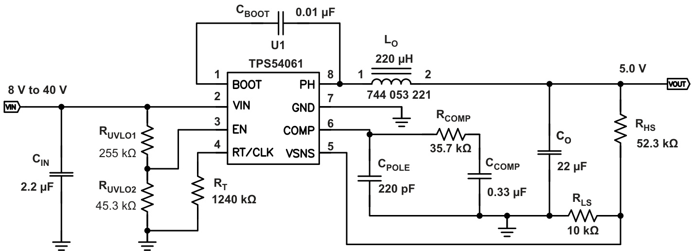 TI(德州仪器)的TPS54061DRBR系统框图