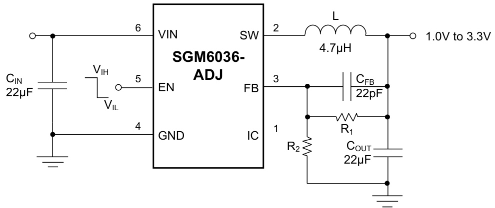 SGMICRO(圣邦微)的SGM6036-ADJYUDT6G/TR系统框图