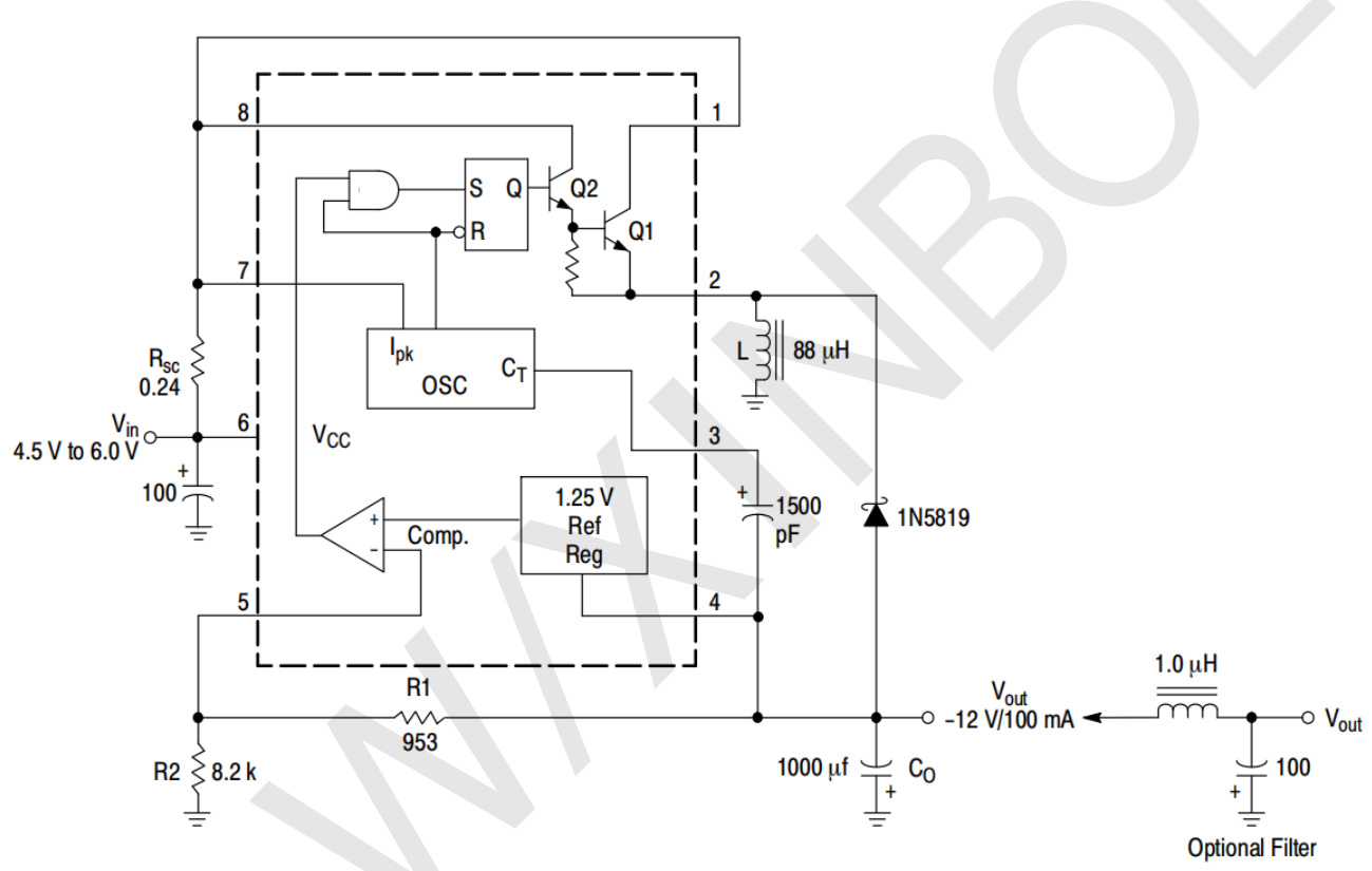 XBLW(芯伯乐)的MC33063ADTR(XBLW)系统框图