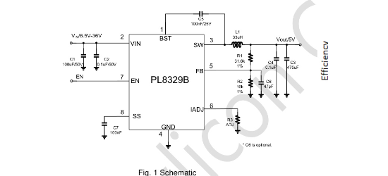 POWLICON(宝砾微)的PL8329B系统框图