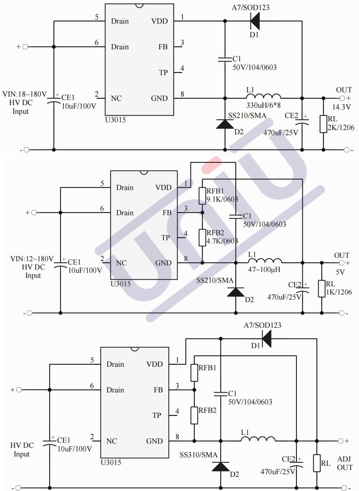 UNI-SEMIC(宇力半导体)的U3015系统框图
