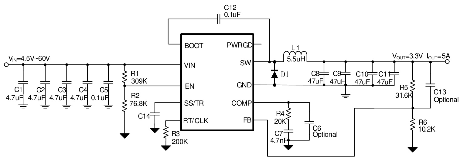 Tokmas(托克马斯)的TPS54561DPRR(TOKMAS)系统框图