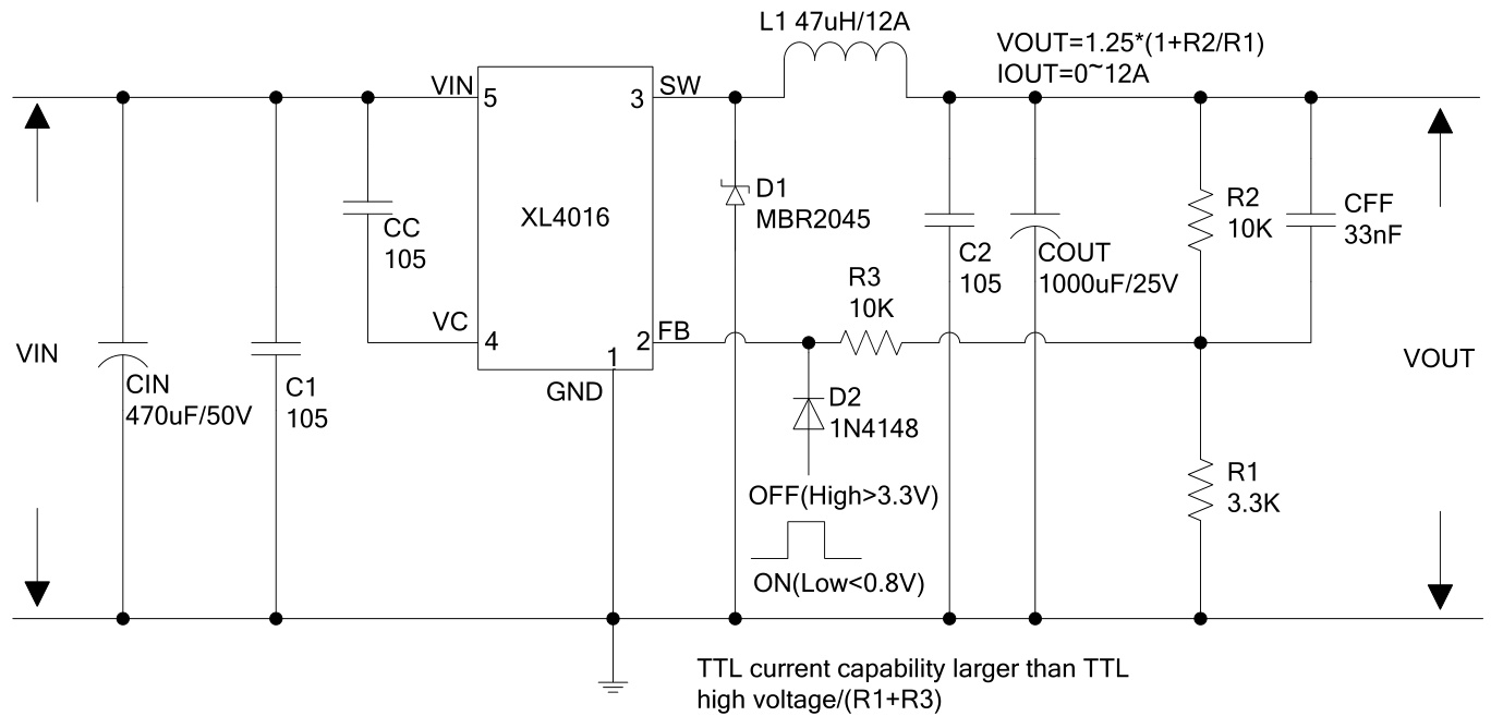 XLSEMI(芯龙)的XL4016E1系统框图