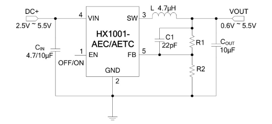 HEXIN(禾芯微)的HX1001-AEC系统框图