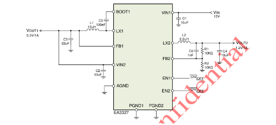 everanalog(申风)的EA3327DFR系统框图
