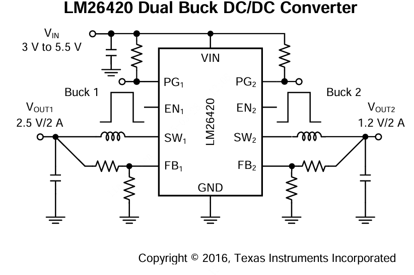 TI(德州仪器)的LM26420XSQX/NOPB系统框图