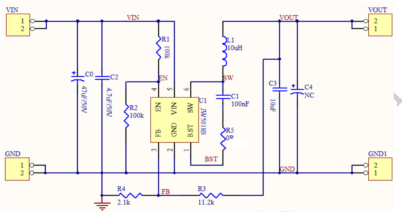 Joulwatt(杰华特)的JW5018B系统框图