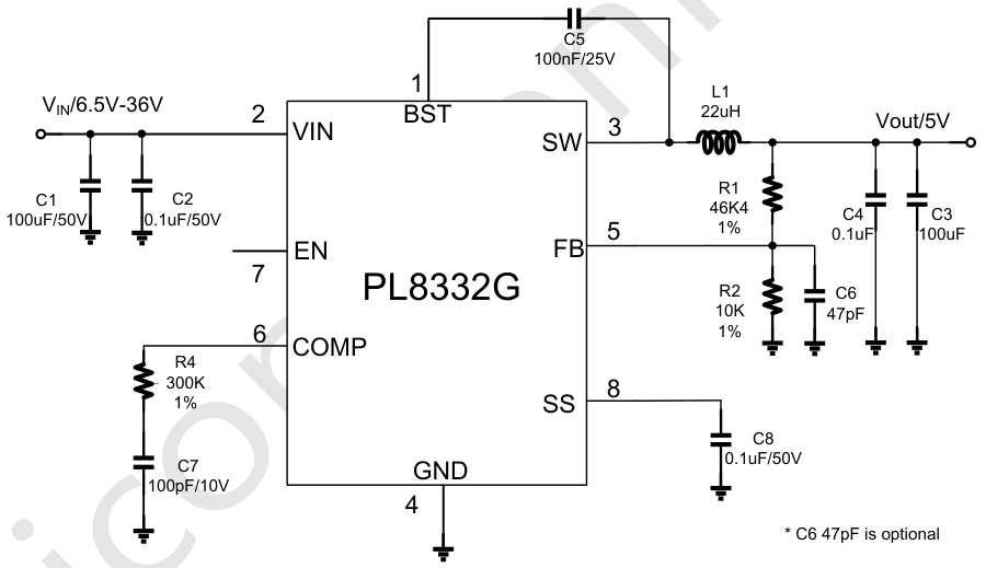 POWLICON(宝砾微)的PL8332G系统框图