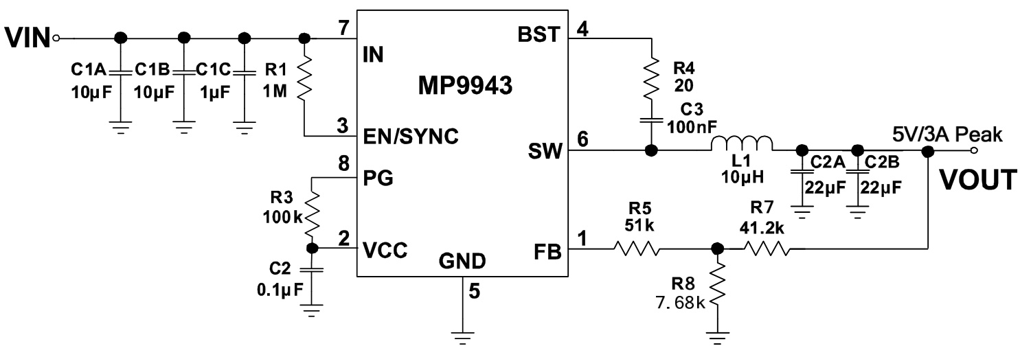 MPS(芯源)的MP9943GQ-Z系统框图
