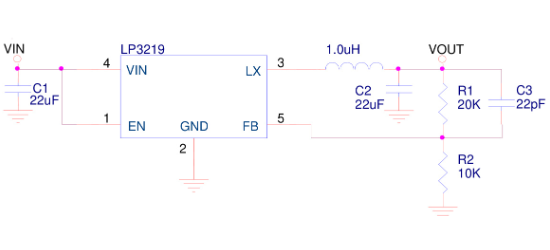 LOWPOWER(微源半导体)的LP3219AB5F系统框图