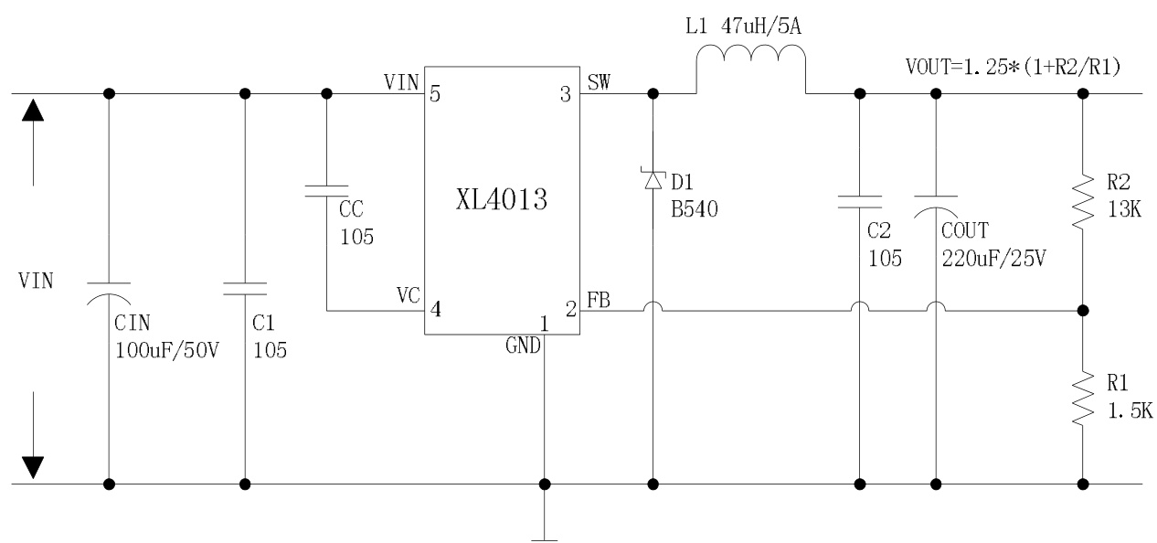 XLSEMI(芯龙)的XL4013E1系统框图