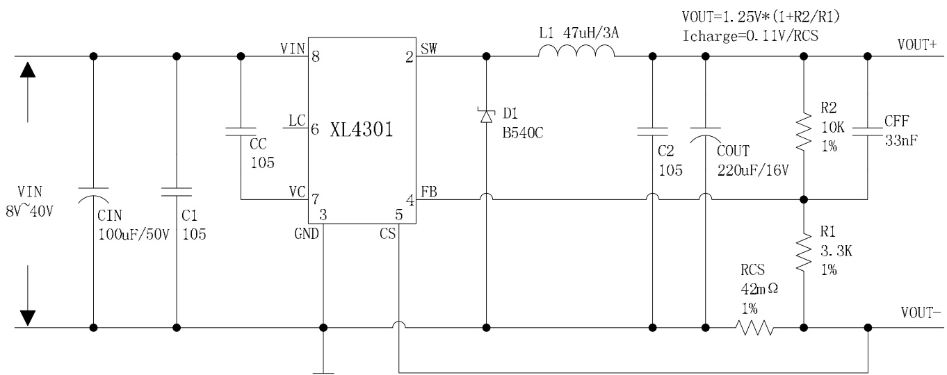 XLSEMI(芯龙)的XL4301E1系统框图