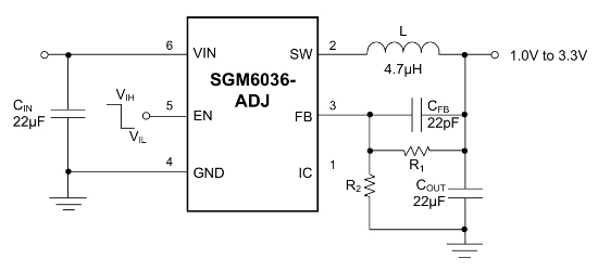SGMICRO(圣邦微)的SGM6036-1.2YUDT6G/TR系统框图