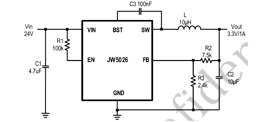 Joulwatt(杰华特)的JW5026系统框图