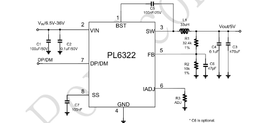 POWLICON(宝砾微)的PL6322系统框图