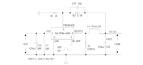 XLSEMI(芯龙)的XL2596T-ADJE1系统框图