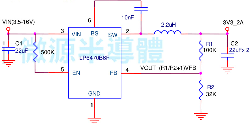 LOWPOWER(微源半导体)的LP6470B6F系统框图