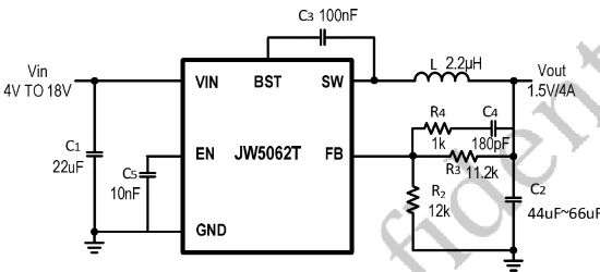 Joulwatt(杰华特)的JW5062T系统框图