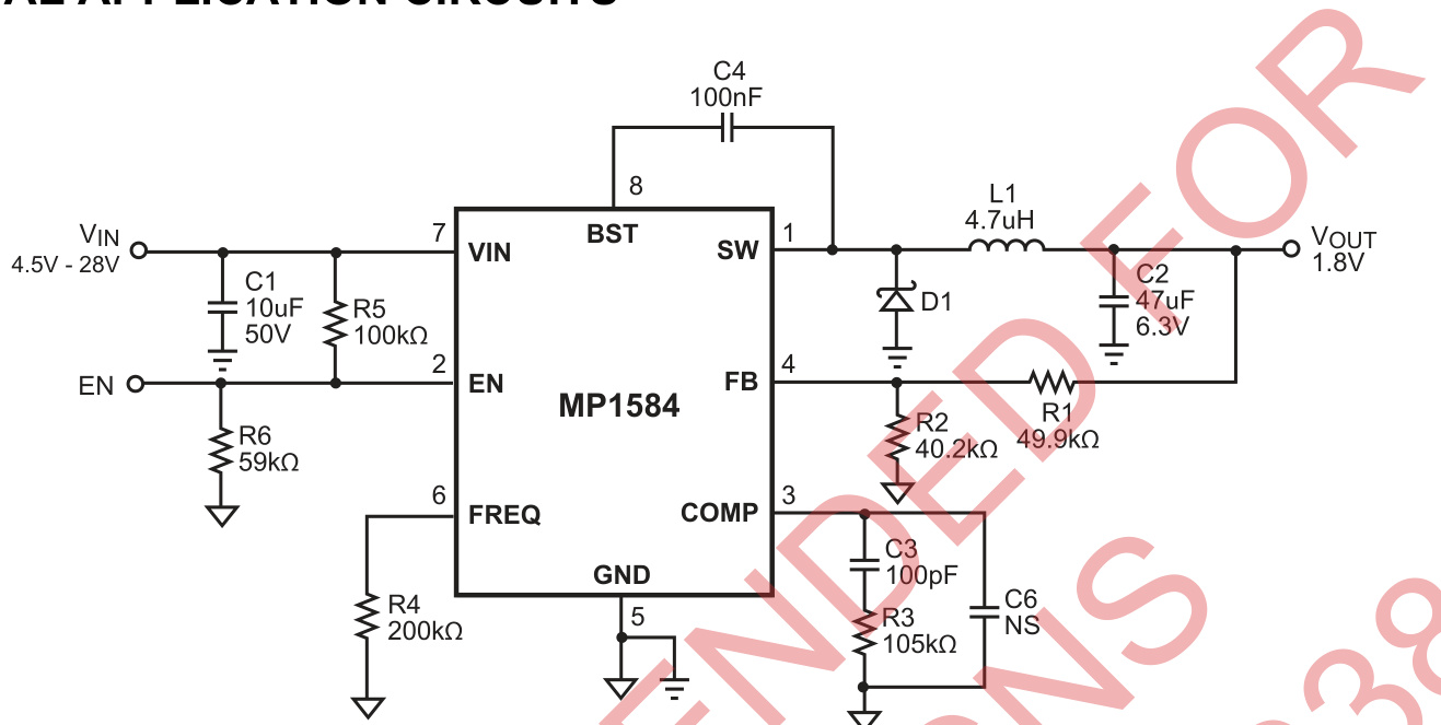 MPS(芯源)的MP1584EN-LF-Z系統(tǒng)框圖