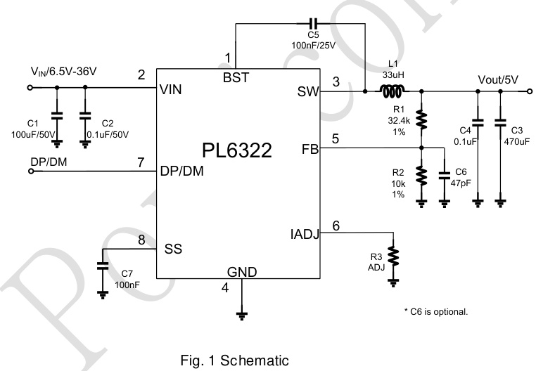POWLICON(宝砾微)的PL6322系统框图