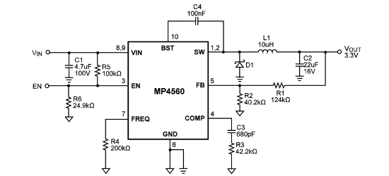 MPS(芯源)的MP4560DN-LF-Z系统框图