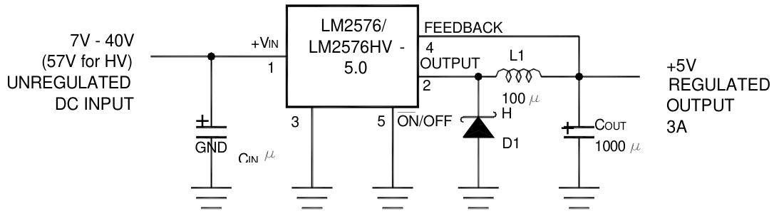 UMW(友台半导体)的LM2576S-ADJ(UMW)系统框图