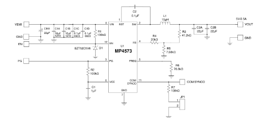 MPS(芯源)的MP4573GQBE-Z系统框图