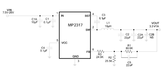 MPS(芯源)的MP2317GJ-Z系统框图