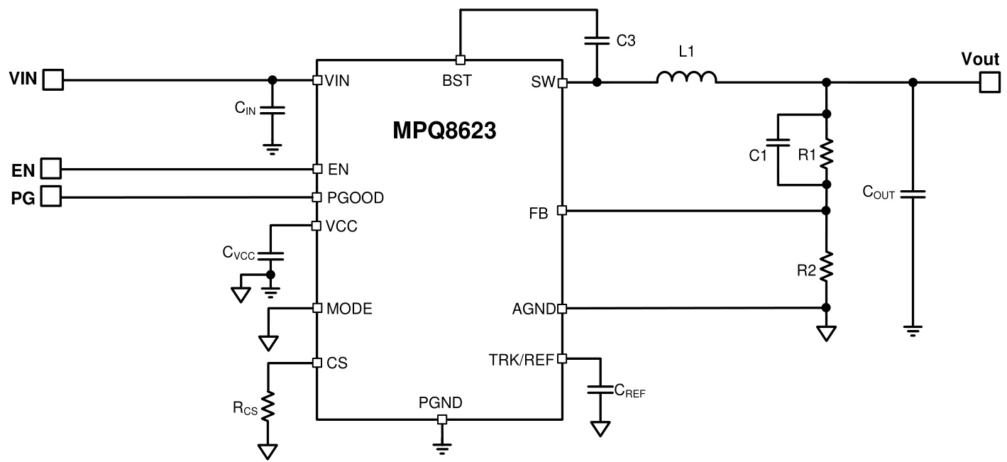 MPS(芯源)的MPQ8623GD-Z系统框图