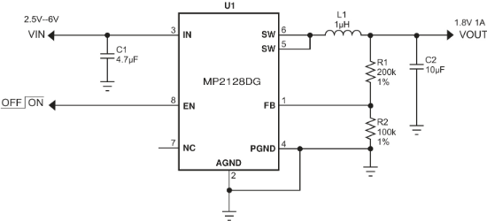 MPS(芯源)的MP2128DG-LF-Z系统框图